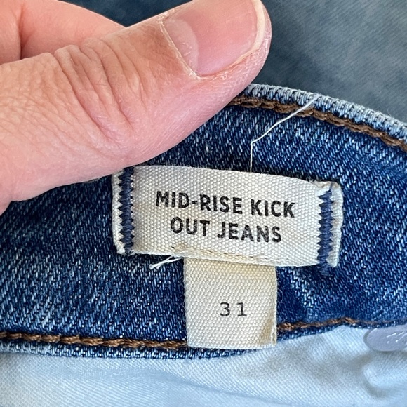 Madewell Jeans Women's 31 Blue Mid Rise Kick Out Bootcut Medium Wash Stretch - Picture 7 of 14